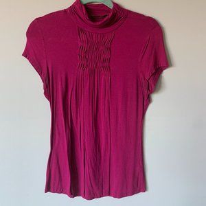 Express Short Sleeve Top - Pink with a Mock Neck